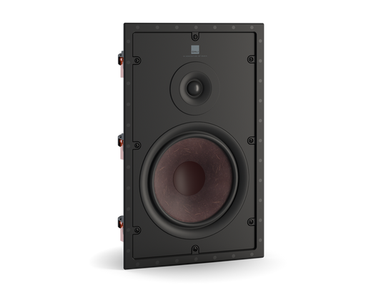 Ein weißer, rechteckiger Dali PHANTOM H-80 R Einbaulautsprecher mit einem runden Tieftöner unter einem kleineren Hochtöner - ideal für Audio-Enthusiasten, die ein beeindruckendes HiFi-Klangerlebnis suchen.