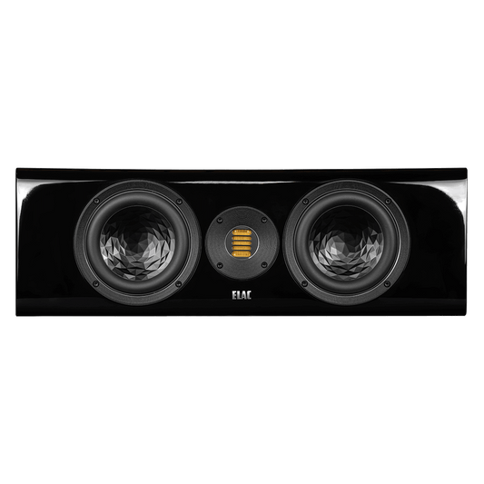 Der Elac Vela CC 401.2 Centerlautsprecher in Schwarz Hochglanz verfügt über zwei große Seitentreiber und einen zentralen JET 6-Hochtöner. Er kombiniert schlankes Design mit kraftvollem, raumfüllendem Klang - ideal für jedes Heimkino-Setup.