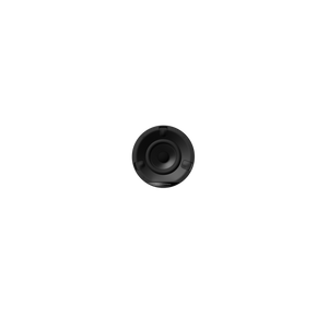Ein weißer Bowers & Wilkins CCM632 Deckeneinbaulautsprecher mit einem Full-Range-Treiber ist von oben zu sehen, zentriert auf einem schlichten weißen Hintergrund.