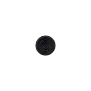 Ein weißes, kreisförmiges Bowers & Wilkins CCM662 Deckeneinbaulautsprecher-Stück ist auf einem schlichten schwarzen Hintergrund zentriert und hebt den High-End-Sound und die fortschrittliche Nautilus™-Technologie hervor.