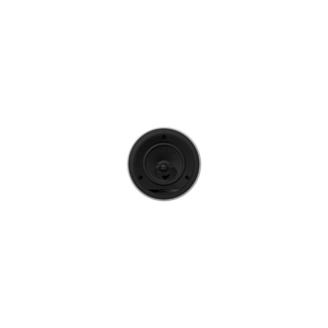 Ein einzelnes weißes Bowers & Wilkins CCM665 Deckeneinbaulautsprecher-Stück ist auf einem schlichten weißen Hintergrund zentriert, so dass der Konus und die Schrauben sichtbar sind. Es gewährleistet eine einfache Installation sowie hervorragende Klangqualität.