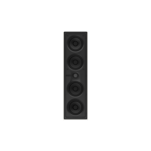 Der Bowers & Wilkins CWM7.4 S2 Wandeinbaulautsprecher in Weiß ist ein hoher, rechteckiger Lautsprecher mit fünf vertikal angeordneten Treibern und liefert beeindruckende Audioleistung für jedes Premium-Heimkino.