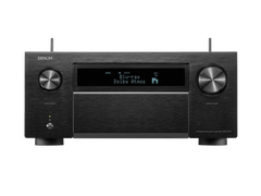 Der Denon AVC-A1H AV-Receiver in Schwarz bietet 8K-Auflösung, Dolby Atmos-Unterstützung, digitale Anzeige mit Blu-ray Wiedergabe, zwei große Bedienregler und ein gebürstetes Metallfinish - perfekt für jedes Heimkino.