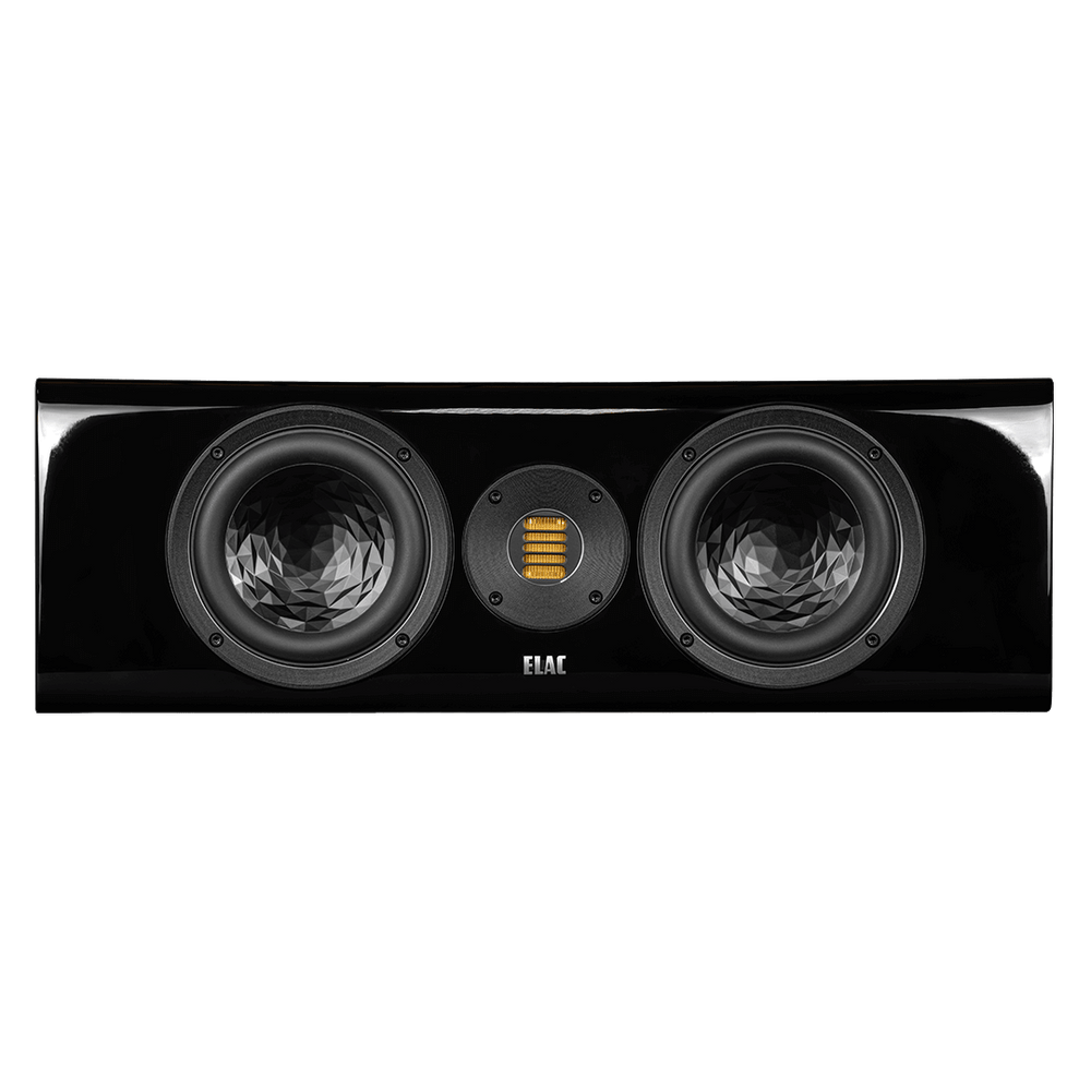 Der Elac Vela CC 401.2 Centerlautsprecher in Schwarz Hochglanz verfügt über zwei große Seitentreiber und einen zentralen JET 6-Hochtöner. Er kombiniert schlankes Design mit kraftvollem, raumfüllendem Klang - ideal für jedes Heimkino-Setup.