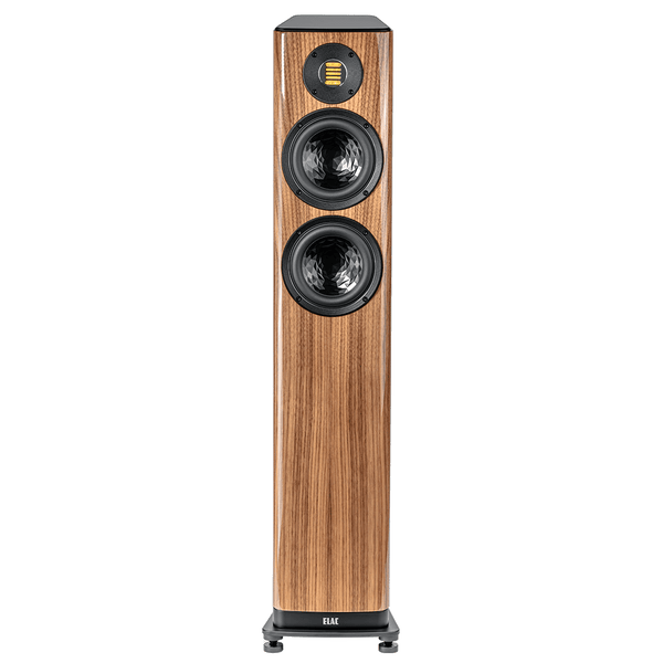 Der Elac Vela FS 407.2 Standlautsprecher Stück in Nussbaum Hochglanz ist ein hoher Standlautsprecher mit zwei großen runden Treibern und einem JET 6-Hochtöner auf der Oberseite, der fortschrittliche Klangtechnologie für überragende Klangqualität bietet.