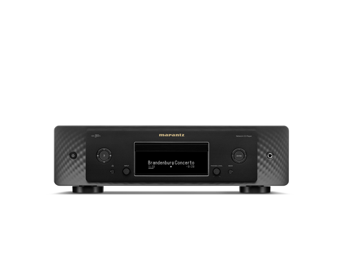 Der Marantz CD 50n CD-Player in Schwarz verfügt über HEOS® Built-in, ein digitales Display mit Brandenburg Concerto sowie Steuerknöpfe und Tasten an der Front für hochauflösende Aufnahmen.