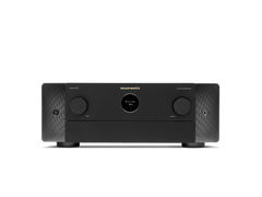 Der Marantz Cinema 50 AV-Receiver in Schwarz bietet ein zentrales Digitaldisplay, zwei große Drehregler und ein modernes Design - ideal für Premium-Heimkino-Audio mit Dolby Atmos-Unterstützung.