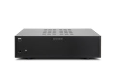 Die NAD C298 Digitale Stereo-Endstufe in Schwarz hat eine minimalistische Frontplatte mit Einschaltknopf und Kontrollleuchte auf der linken Seite, fortschrittliche HybridDigital™ Purifi Eigentakt™ Technologie im Inneren und Lüftungsschlitze an der Oberseite für audiophile Spitzenleistungen.