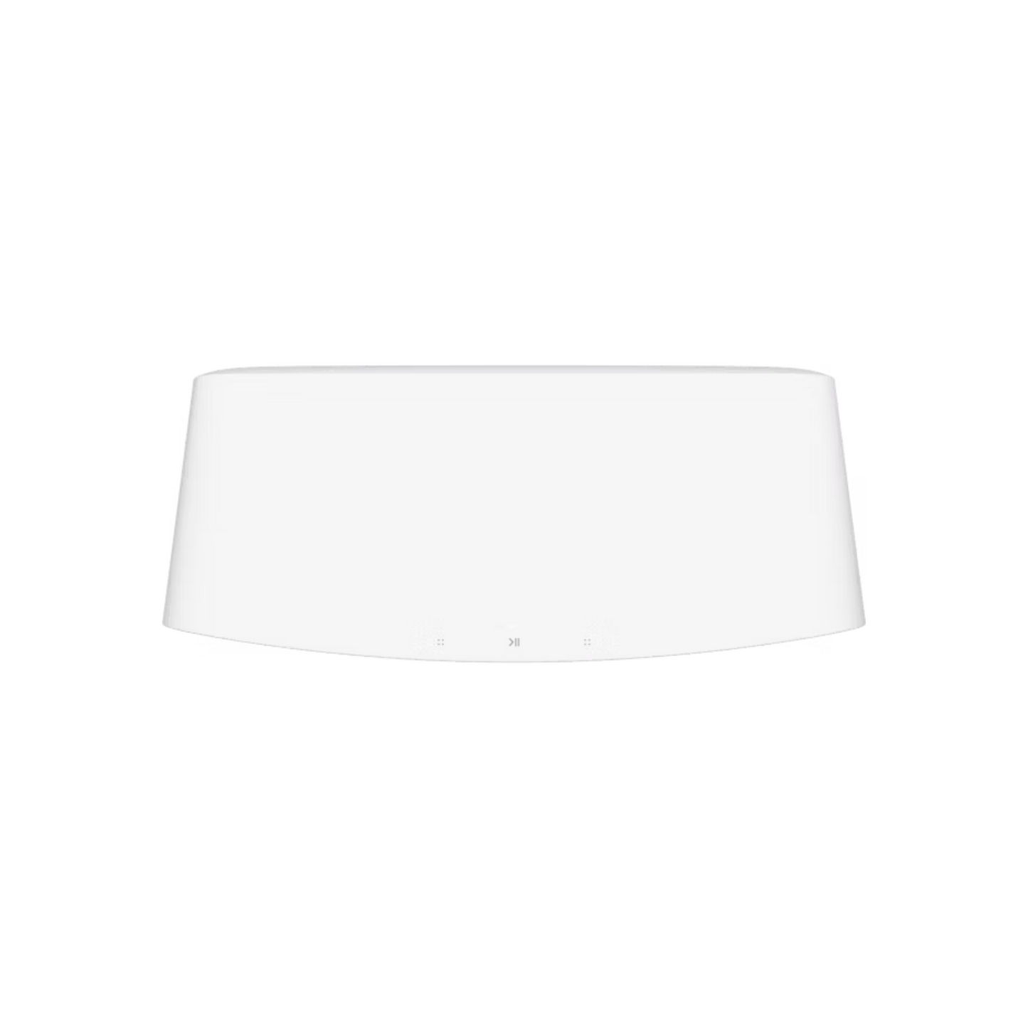 Der Sonos Five Smart Speaker hat ein schlankes, weißes, ovales Design mit drei LED-Anzeigen auf der Vorderseite. Sein minimalistischer Look kommt ohne sichtbare Tasten oder Antennen aus - perfekt für das Streaming von hochauflösendem Audio und den Genuss von sattem Stereoklang.