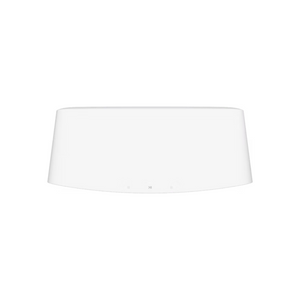 Der Sonos Five Smart Speaker hat ein schlankes, weißes, ovales Design mit drei LED-Anzeigen auf der Vorderseite. Sein minimalistischer Look kommt ohne sichtbare Tasten oder Antennen aus - perfekt für das Streaming von hochauflösendem Audio und den Genuss von sattem Stereoklang.